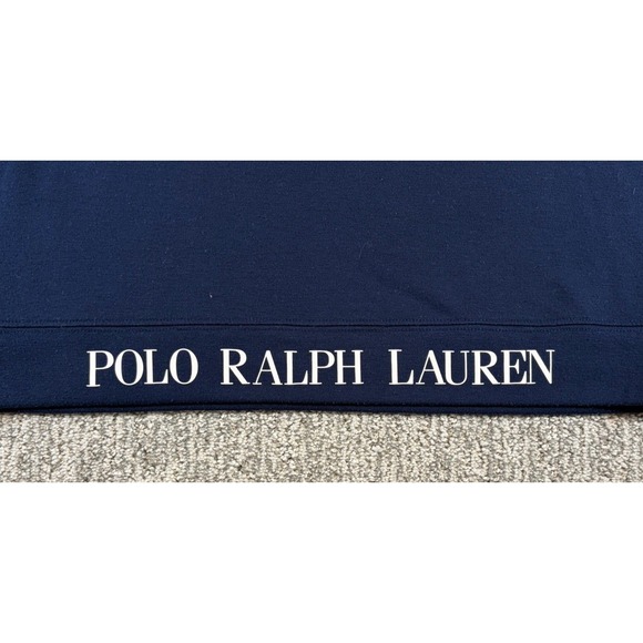 Polo Ralph Lauren Hoodie Mens Medium Blue Sleepwear Knit Lounge Pullover Graphic - Picture 3 of 7